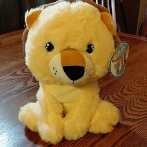 Yellow Plush Lion Stuffed Animal for Kids - Soft Cuddly Toy